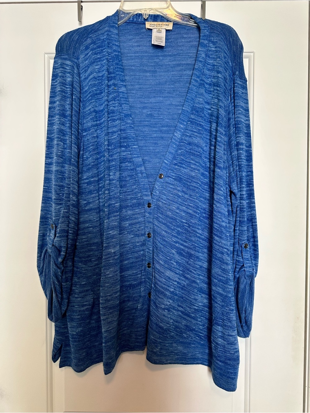 Jones New York Blue Marled Cardigan